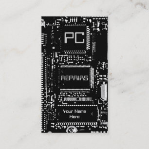 Geschäftskartenvorlage für die B & W "PC-Reparat Visitenkarte