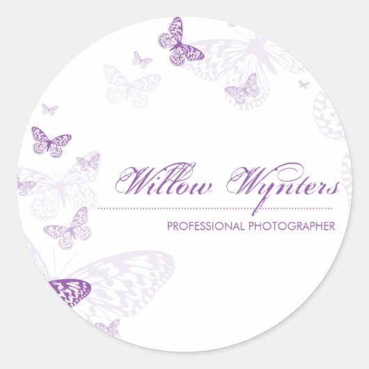 GESCHÄFTSKENNZEICHNUNG: Schmetterlinge 3 Runder Aufkleber (Vorderseite)