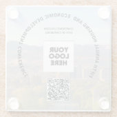 Geschäftskonferenz Ihr Foto-Logo QR-Code  Glasuntersetzer (Rückseite)
