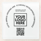 Geschäftskonferenz Individuelles Logo QR-Code Glasuntersetzer (Vorderseite)
