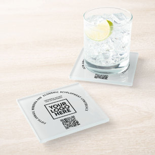Geschäftskonferenz Individuelles Logo QR-Code  Glasuntersetzer