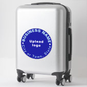 Geschäftslage bei Blue Large Round Vinyl Aufkleber (Koffer)