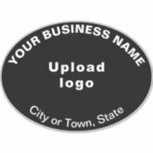 Geschäftslage bei schwarzem Oval-Form Vinyl Aufkleber (Vorderseite)