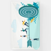 Geschäftsleute, die das Ziel verfolgen Banner (Vertikal)