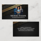 Geschäftsleute lächeln | Black Gold Visitenkarte (Vorne/Hinten)