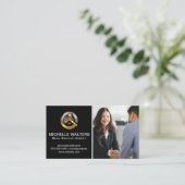 Geschäftsleute schütteln die Hände Visitenkarte (Stehend Vorderseite)