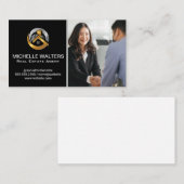 Geschäftsleute schütteln die Hände Visitenkarte (Vorne/Hinten)