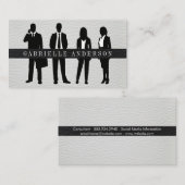 Geschäftsleute Stehend | Leder Visitenkarte (Vorne/Hinten)