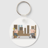 Geschäftsleute treffen sich in der Stadt Schlüsselanhänger (Rückseite)