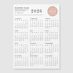 Geschäftslogo 2026 Kalender-Magnet Magnetkarte