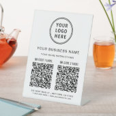 Geschäftslogo 2 QR-Codes Sockelschild (In Situ)