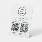 Geschäftslogo 2 QR-Codes Sockelschild (Vorderseite)