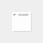 Geschäftslogo & Adresse Minimal Corporate Markenze Post-it Klebezettel (Vorderseite)