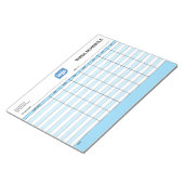 Geschäftslogo Arbeit Mitarbeiter Zeitplan Notizblo Notizblock (angewinkelt)