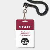 Geschäftslogo Barcode Benutzerdefiniertes Mitarbei Ausweis (Vorderseite mit Lanyard)