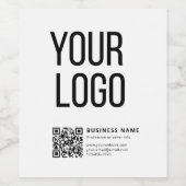 Geschäftslogo & bearbeitbarer QR-Code Weinetikett (Einzelnes Label)