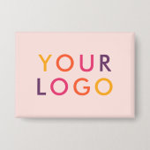 Geschäftslogo-Branding Blush-Pink Button (Vorderseite)
