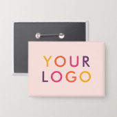 Geschäftslogo-Branding Blush-Pink Button (Vorderseite/Rückseite)