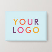 Geschäftslogo-Branding Hellblau Button (Vorderseite)
