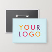 Geschäftslogo-Branding Hellblau Button (Vorderseite/Rückseite)