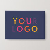 Geschäftslogo-Branding-Vorlage Navyblau Button (Vorderseite)