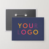 Geschäftslogo-Branding-Vorlage Navyblau Button (Vorderseite/Rückseite)