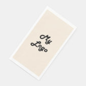 Geschäftslogo Champagner Creme Serviette (Ecke)
