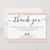 GESCHÄFTSLOGO DANK IHNEN eleganten rosa goldenen G Dankeskarte (Vorderseite)