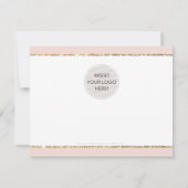 GESCHÄFTSLOGO DANK IHNEN eleganten rosa goldenen G Dankeskarte (Rückseite)