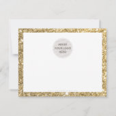 GESCHÄFTSLOGO DANK IHNEN eleganter Glitzer aus sch Dankeskarte (Rückseite)