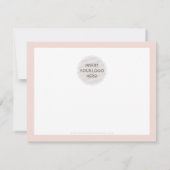 GESCHÄFTSLOGO DANK IHNEN elegantes schwarzes Rosa Dankeskarte (Rückseite)