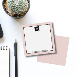 Geschäftslogo einfaches individuelles Rosa Elegant Mitteilungskarte