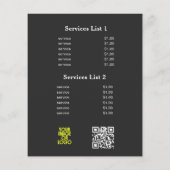 Geschäftslogo Elegantes Preisschild QR-Code Schwar Flyer (Hinten)