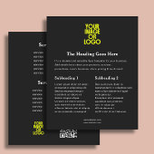 Geschäftslogo Elegantes Preisschild QR-Code Schwar Flyer
