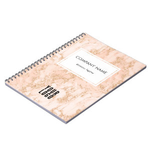 Geschäftslogo Elegantes Rosa Gold Marmor Werbemitt Notizblock