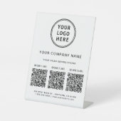 Geschäftslogo Erstellen Sie 3 QR-Codes Sockelschild (Vorderseite)