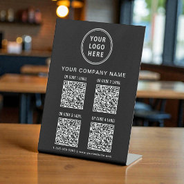 Geschäftslogo Erstellen Sie Ihre 4 QR-Codes Schwar Sockelschild