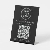 Geschäftslogo Erstellen Sie Ihren QR-Code Schwarz Sockelschild (Vorderseite)
