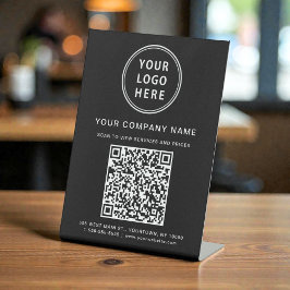 Geschäftslogo Erstellen Sie Ihren QR-Code Schwarz Sockelschild