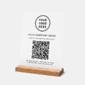 Geschäftslogo Erstellen Sie Ihren QR-Code Weiß Acrylschild (Winkel)