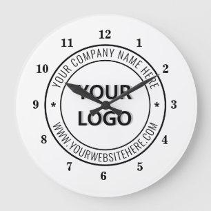 Geschäftslogo Firmenstempel Personalisiert Modern Große Wanduhr