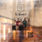 Geschäftslogo Foto Begrüßungszeiten QR-Code Fensteraufkleber (Blatt 2)