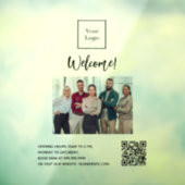 Geschäftslogo Foto Begrüßungszeiten QR-Code Fensteraufkleber (Blatt 3)