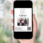 Geschäftslogo Foto Begrüßungszeiten QR-Code Poster