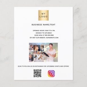 Geschäftslogo Foto, QR-Code Instagram-Text Flyer