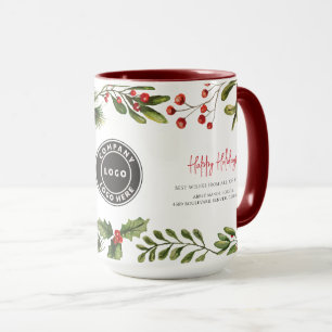 Geschäftslogo Frohe Feiertage Mitarbeiter Weihnach Tasse