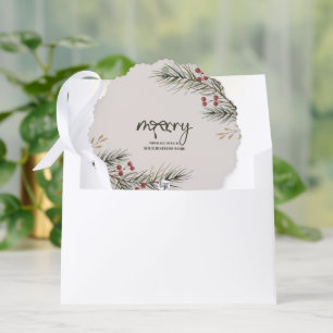 Geschäftslogo Fröhlicher Eleganter Bogen Kiefernzw Ornament Karte