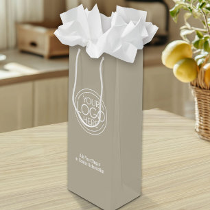 Geschäftslogo für ein Büro mit Kontaktdaten Geschenktüte Für Weinflaschen