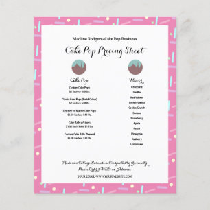 Geschäftslogo für rosa Cake Pops Preisliste mit St Flyer