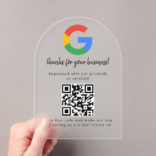 Geschäftslogo Google Bewertungen Website-Scan Acryleinladungen